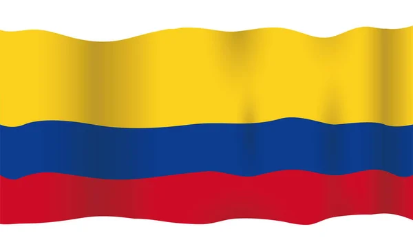 Patriotic Banner Colombian Tricolor Flag Waving White Background Gradient Effect — Archivo Imágenes Vectoriales