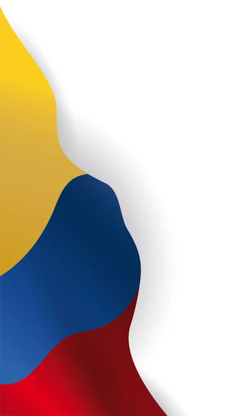 Acenando Bandeira Colombiana Lado Esquerdo Posição Vertical Projeto Com Efeito — Vetor de Stock