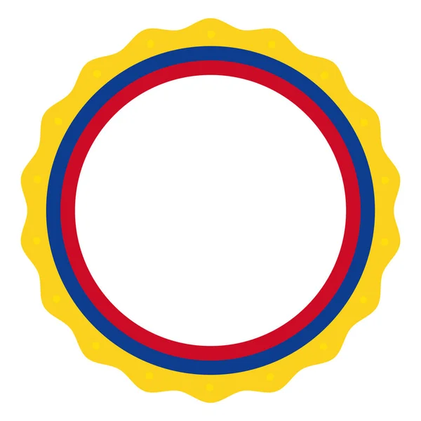 Circular Frame Three Stripes Emblematic Colombian Flag Colors Yellow Blue — стоковый вектор