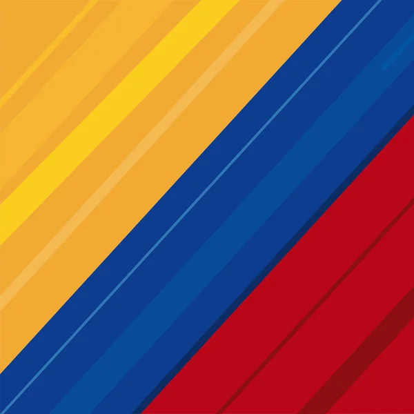 Квадратный Плакат Желтыми Синими Красными Полосами Символические Цвета Флага Колумбии — стоковый вектор