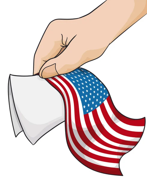 以民主方式行使选举权 在美国国旗的包裹下举行投票 — 图库矢量图片