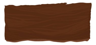 Tahta işaret şablonunun görüntüsü. Çizgi film tarzında dizayn, beyaz arkaplan üzerinde izole edilmiş.