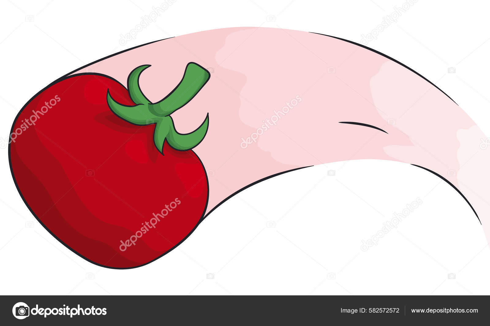 Tomato Thrown Air Cartoon Style Speed Lines White Background Stock Vector  by ©PenWin 582572572