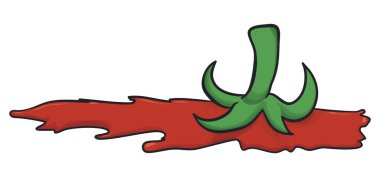 Beyaz zemin üzerine kırmızı domates suyu sıçradı..