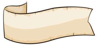 Çizgi film stili ve siyah hatlı boş boşluklu kaydırma gibi uzun kurdele.