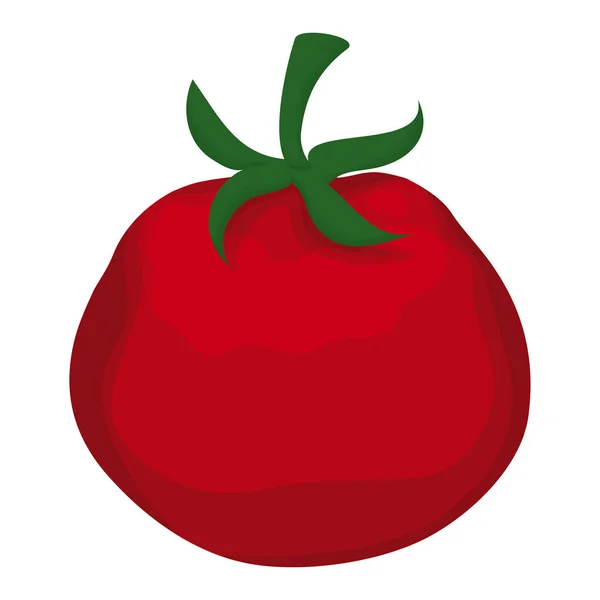 红色成熟的番茄 卡通风格 独立于白色背景 — 图库矢量图片