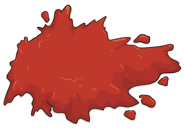 Liquido Rosso Spruzzata Come Ketchup Vernice Sangue Alcune Gocce Stile — Vettoriale Stock