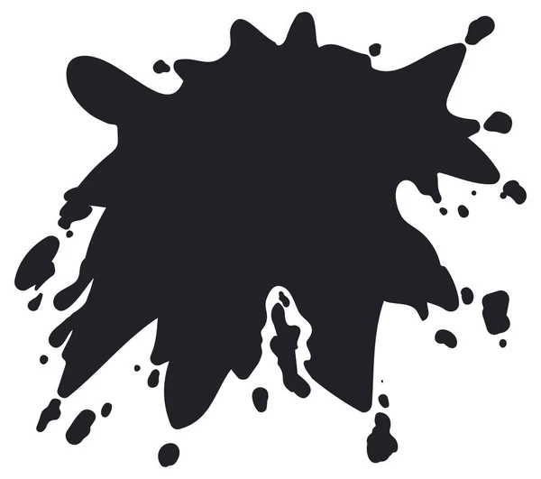Silhouette Éclaboussée Noire Avec Quelques Gouttes Éparpillées Isolées Sur Fond — Image vectorielle