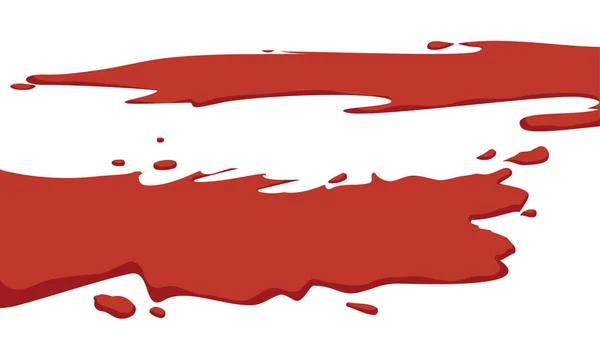 两个红色水坑的设计 地板上的水滴 在白色背景上的卡通风格 — 图库矢量图片