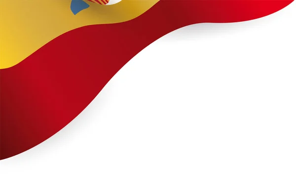 Шаблон Порожнім Простором Декоративним Прапором Іспанії Лівому Верхньому Кутку — стоковий вектор