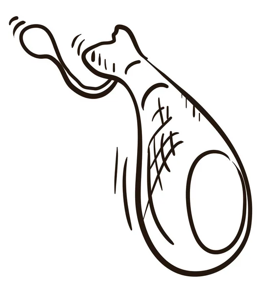 Іберійська Нога Шинки Стилі Каракулі Шнур Над Білим Фоном — стоковий вектор