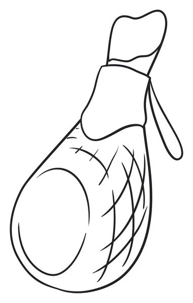 有绳索和标签的美味伊比利亚火腿腿 用于染色活动 — 图库矢量图片