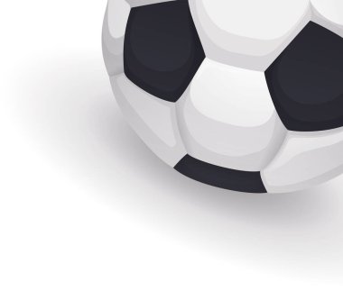 Close-up view of soccer ball in the top right corner with gradient effect and copy space.
