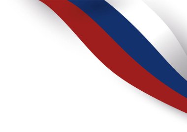 Sağ üst köşede Rus bayrağı renkleriyle çapraz dalga kurdelesiyle dekore edilmiş şablon.