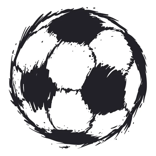 Design Fast Rolling Soccer Ball Brush Strokes Style Ink Splashes — Image vectorielle