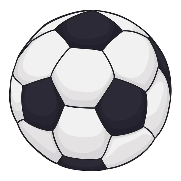 View Traditional Black White Soccer Ball Cartoon Style — Wektor stockowy