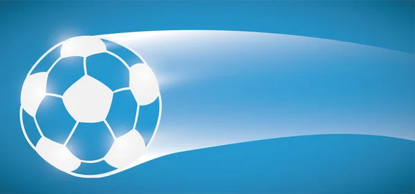 Projekt Gradientowym Stylu Świecącą Latającą Piłką Nożną Jak Rzucone Podanie — Wektor stockowy