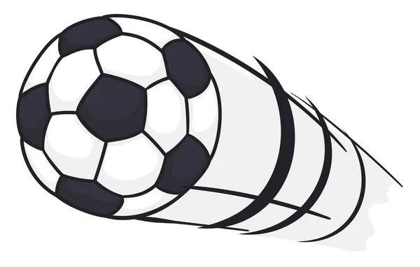 Flying Soccer Ball High Speed Movement Lines Design Cartoon Style — Wektor stockowy