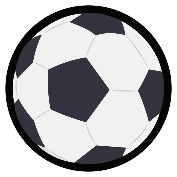 Button Bold Frame Soccer Ball Flat Colors White Background — Stock Vector