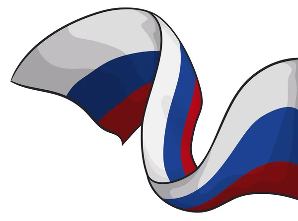 View Tricolor Ribbon Russia Flag Colors White Blue Red — Vetor de Stock