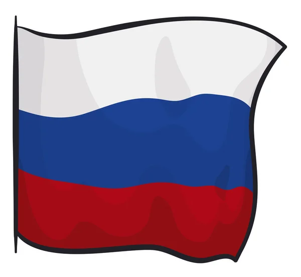 View Russian Flag Coming Out Left Line Design Cartoon Style — Διανυσματικό Αρχείο