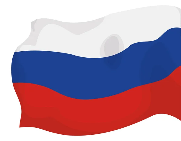 Άποψη Του Κυματίζει Ρωσική Σημαία Από Δεξιά Έτοιμη Γιορτάσει Την — Διανυσματικό Αρχείο