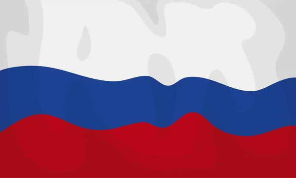 Κυματίζοντας Ρωσική Σημαία Φόντο Εμβληματικά Της Χρώματα Λευκό Μπλε Και — Διανυσματικό Αρχείο