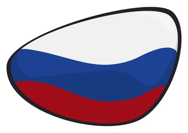 Template Irregular Semi Oval Shape Russian Tricolor Flag Design — Διανυσματικό Αρχείο
