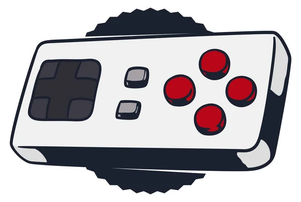 Design Flat Style Classic Video Game Controller Dpad Buttons Dark — Vector de stock