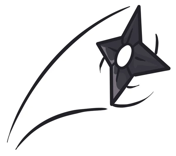 Design Cartoon Style Sharp Flying Shuriken High Speed — Image vectorielle
