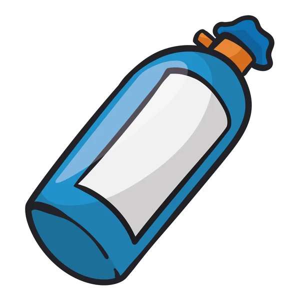 Close View Blue Fire Extinguisher Bottle Cartoon Style — Stok Vektör