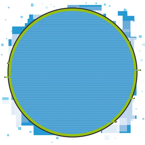 Blue Button Pixels Scan Lines — Stock Vector