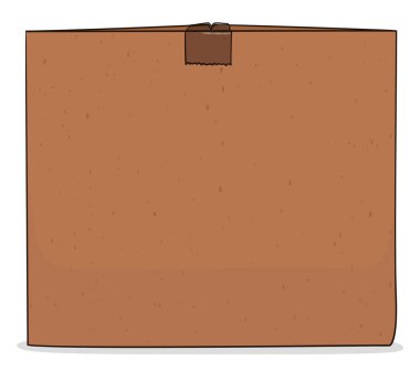 Isolated cardboard box closed with a tape in cartoon style over white background.