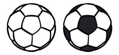 Çizgi film tarzında dizayn edilmiş futbol topları ve geleneksel renkler.