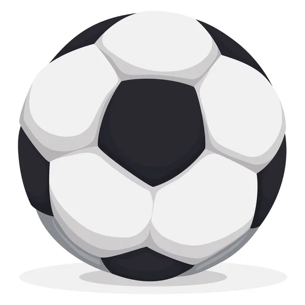 Ballon Football Traditionnel Noir Blanc Style Dessin Animé Isolé Sur — Image vectorielle