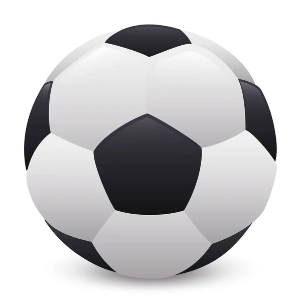 Realistic Soccer Ball Black White Colors Design Gradient Effect White — Stock Vector