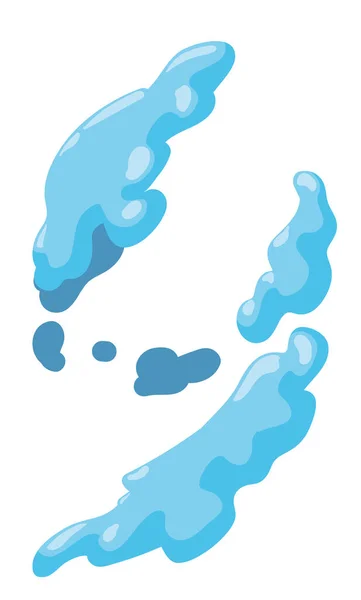 Design Surging Blue Water Splashes Floating White Background Design Cartoon — Stock Vector