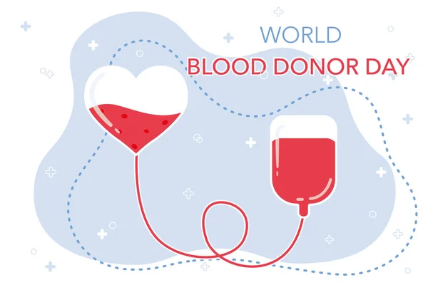 Světový Den Dárců Krve Vektorová Ilustrace Dobrovolnického Praporu Dej Krev — Stockový vektor