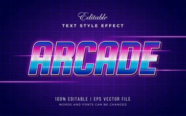Modern vintage retrowave veya synthwave düzenlenebilir metin efekti 80 'lerin retro metni