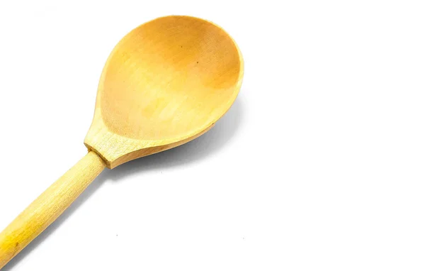 Wooden Spoon White Background — Stock Photo, Image