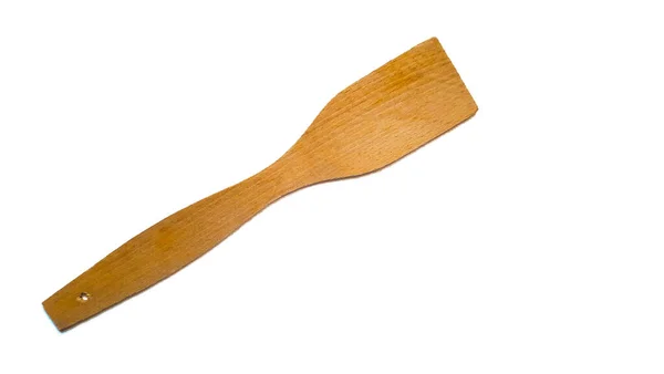 Wooden Kitchen Spatula White Background — Stock Photo, Image