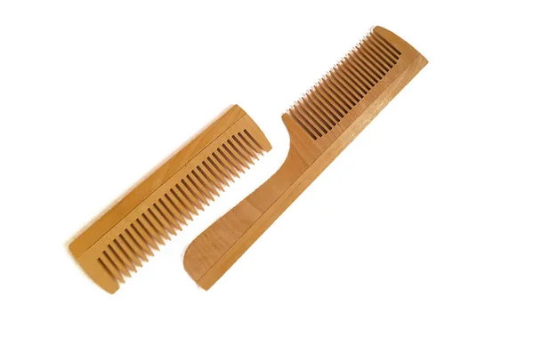 Wooden Combs Isolated White Background — Stock Photo, Image