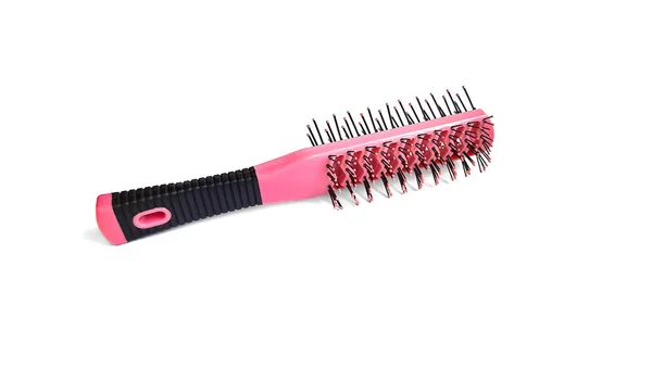 Pink Hairbrush Isolated White Background — Stock Photo, Image