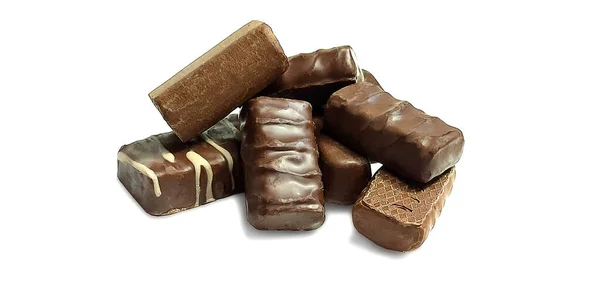 Čokoládu Izolovaných Bílém Pozadí — Stock fotografie