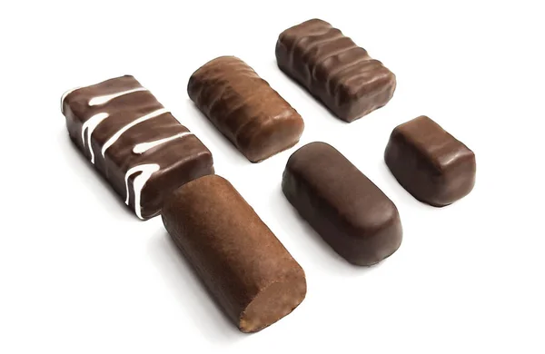 Čokoládové Tyčinky Izolovaných Bílém Pozadí — Stock fotografie