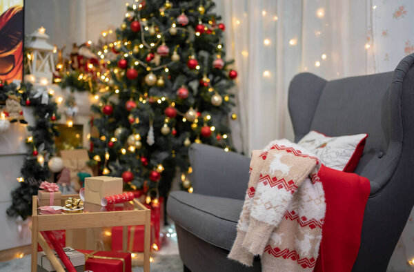 Christmas Decoration Home Xmas New Year Celebration Party Holiday Stock Image