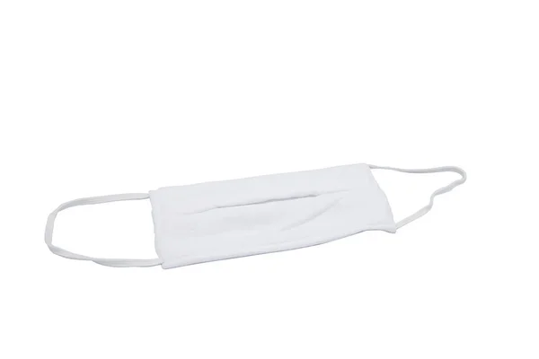 Medical Cloth Mask Isolated White Background Corona Protection White Medical Stockbild