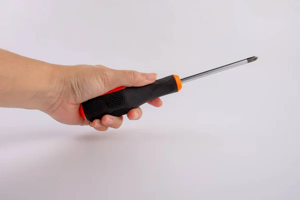 Screwdriver Tools Hand White Background — 스톡 사진