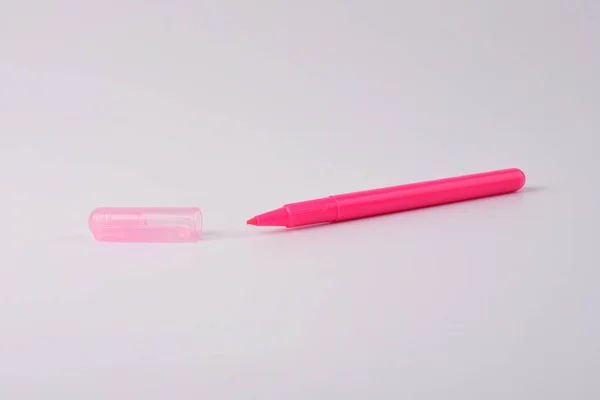 Pink Highlighter Isolated White Background Top View — Stock fotografie