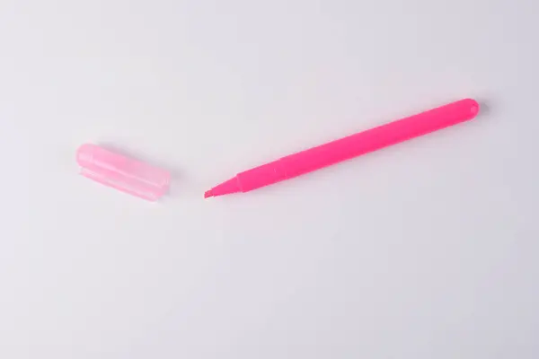 Pink Highlighter Isolated White Background Top View — Stock fotografie